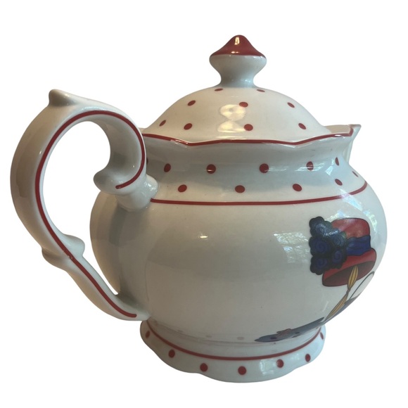A Special Place Red Hat Society White Porcelain Tea Pot. - Picture 3 of 11